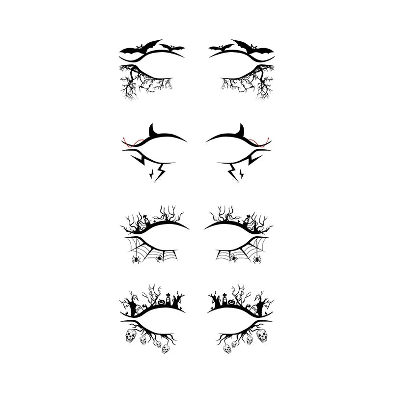 Halloween Eye Spider Web Tattoo Halloween Makeup Eye Temporary Tattoo Facial Face Transfer Sticker Beauty Supply For Party, Danc