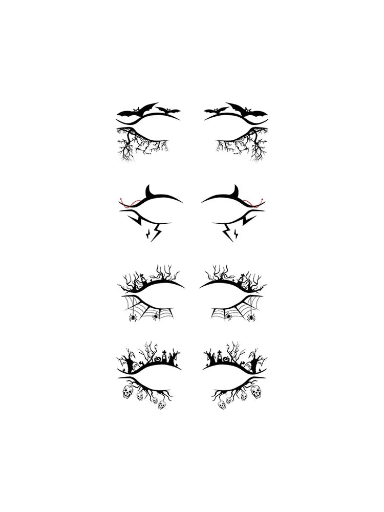 Halloween Eye Spider Web Tattoo Halloween Makeup Eye Temporary Tattoo Facial Face Transfer Sticker Beauty Supply For Party, Danc