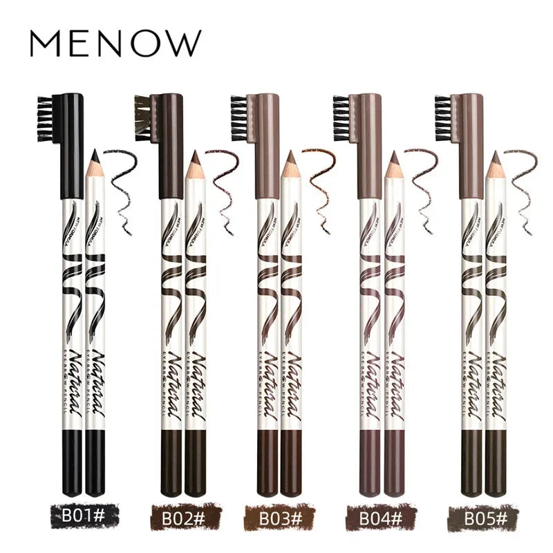 5 Colors Eyebrow Pencil Makeup Menow Eyebrow Marker Waterproof Eye Brow Tattoo for Eyebrows Enhancer Dye Tint Pen Long Lasting