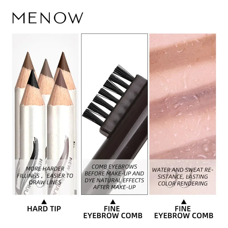 5 Colors Eyebrow Pencil Makeup Menow Eyebrow Marker Waterproof Eye Brow Tattoo for Eyebrows Enhancer Dye Tint Pen Long Lasting