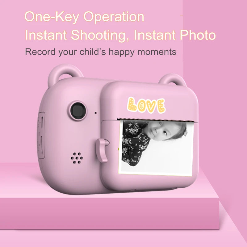 A7B Digital Children Camera Photography Instant Print Photo 1080P HD Vide Recorder Mini Thermal Printer