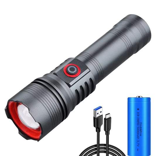 High Power LED Flashlight Strong Light Lantern USB Rechargeable Long Range Tactical Torch Most Powerful Lamp For Fishing Hunting