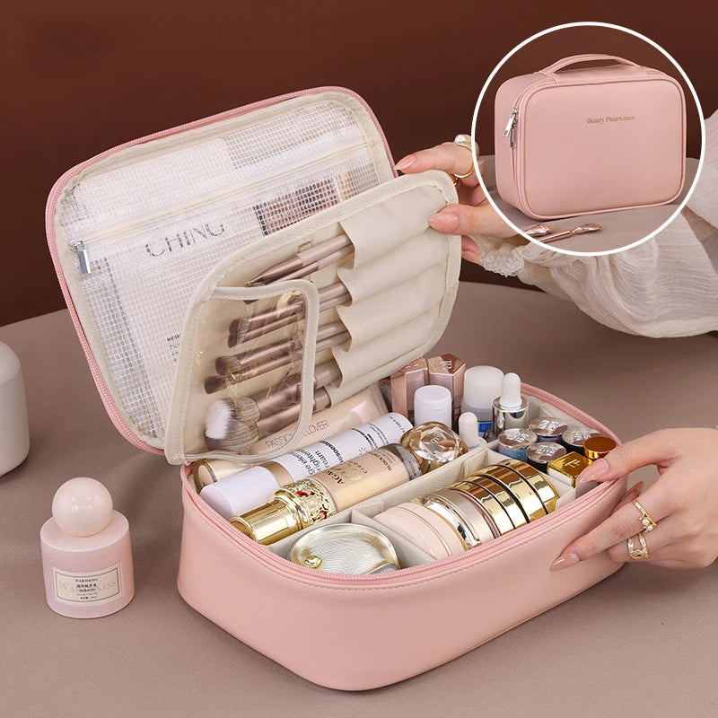 New Women'S Cosmetic Bag Portable Storage Bag Large Capacity Luxury Makeup Bag Travel Organizer Essentials Toiletry Bag