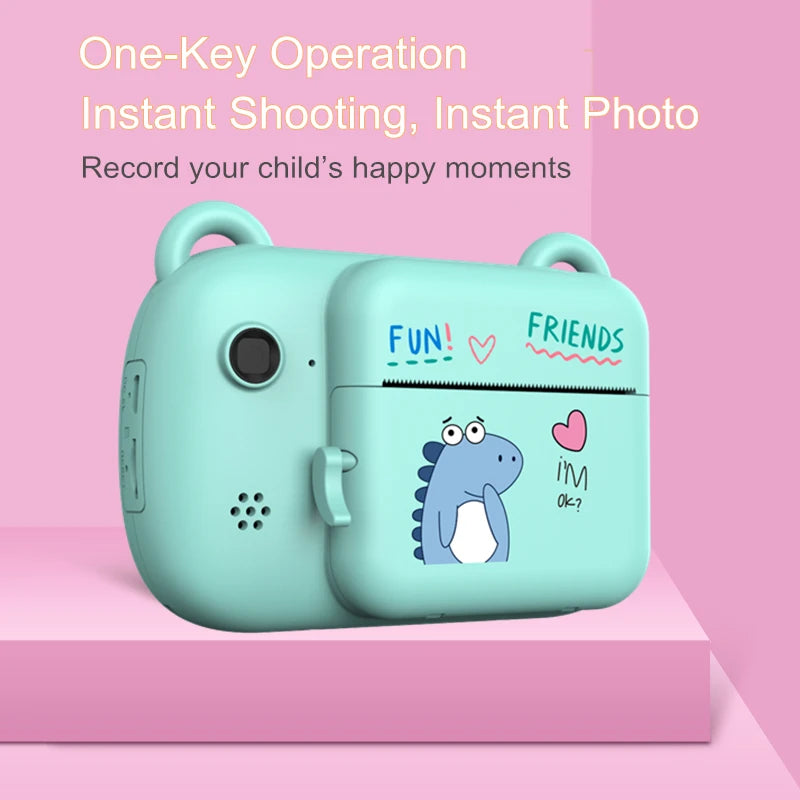 A7B Digital Children Camera Photography Instant Print Photo 1080P HD Vide Recorder Mini Thermal Printer