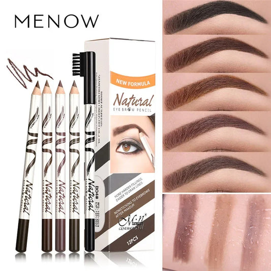 5 Colors Eyebrow Pencil Makeup Menow Eyebrow Marker Waterproof Eye Brow Tattoo for Eyebrows Enhancer Dye Tint Pen Long Lasting