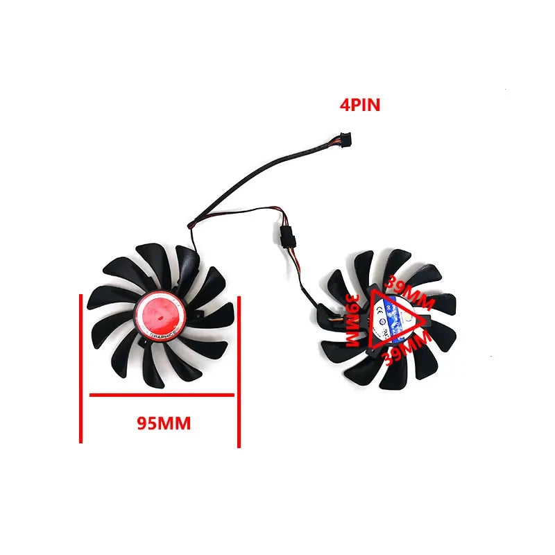 New 95mm 4pin CF1010U12S DC 12V FDC10U12S9-C VEGA 64 56 GPU FAN For XFX AMD Radeon VEGA56 VEGA64 RX590 Graphics Card Fan